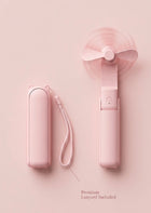 Portable Fan 2000Mah USB Rechargeable 3 Speed Mini Handheld Foldable Fan Hand Held Small Pocket Travel Fan with Handy Power Bank